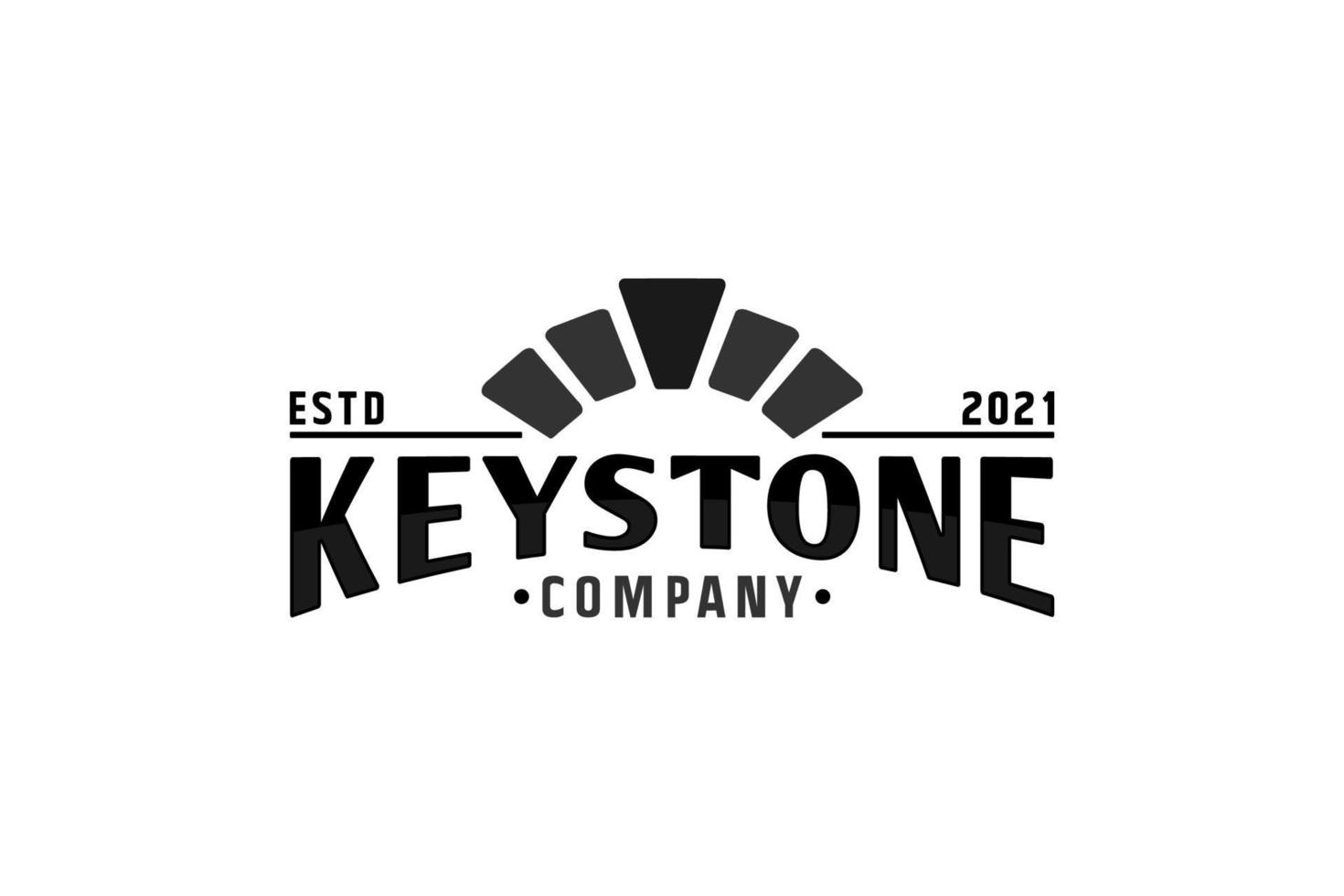 modern typography keystone for company logo design vector