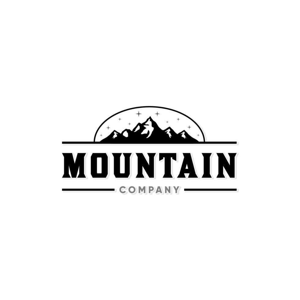 Landscape Mountain Hill Peak Highlands Logo Design Inspiration vector