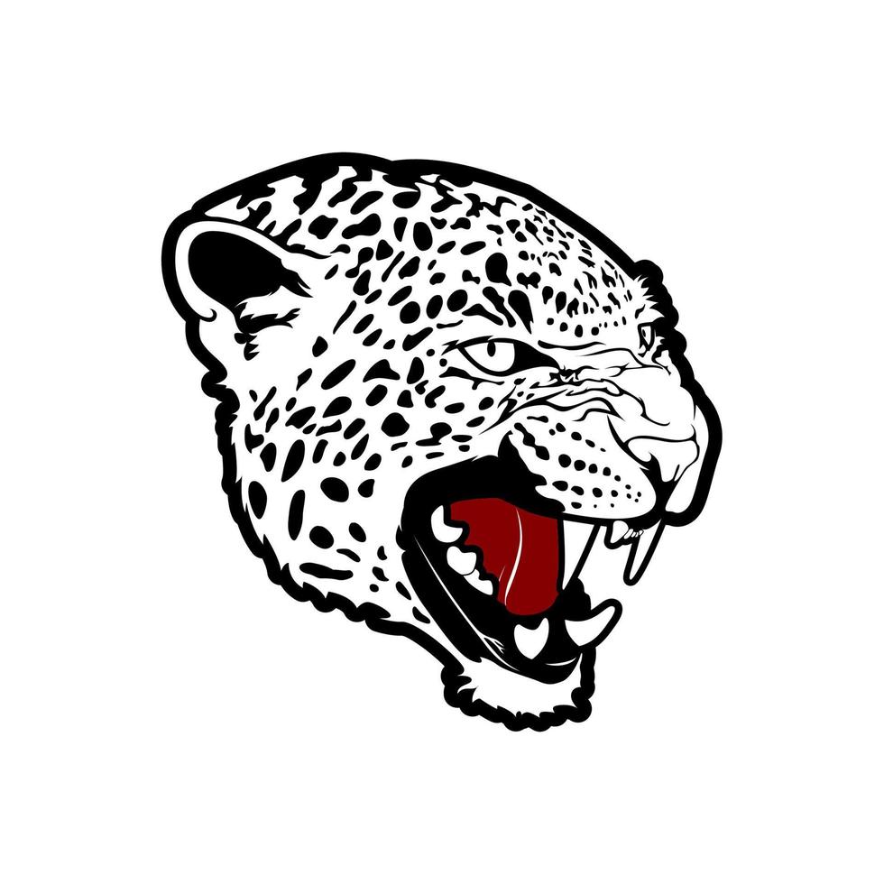 vector de cabeza de guepardo rugiente, inspiración de diseño de puma de jaguar de tigre leopardo de cabeza de pantera