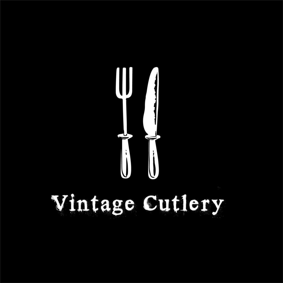 Vintage cutlery icon logo vector design inspiration