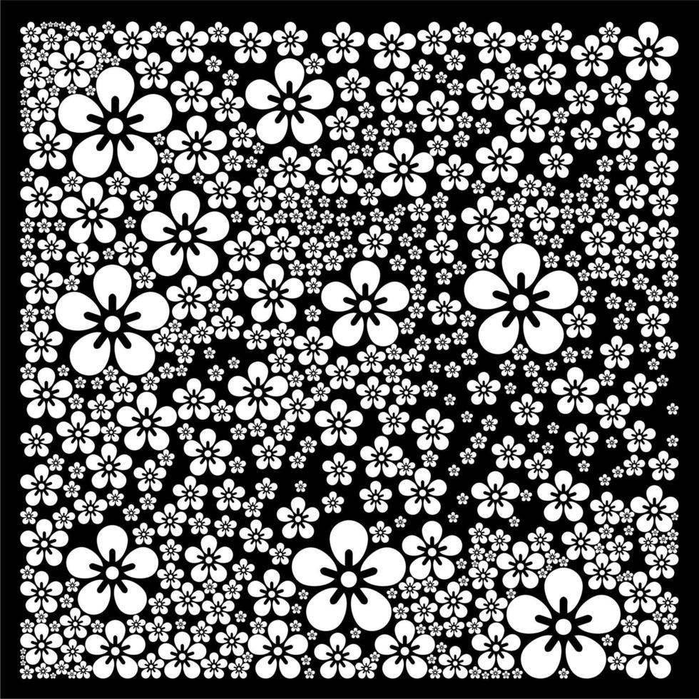 fondo floral para diseños de bandana, manteles, telas, inspiración de diseño batik vector