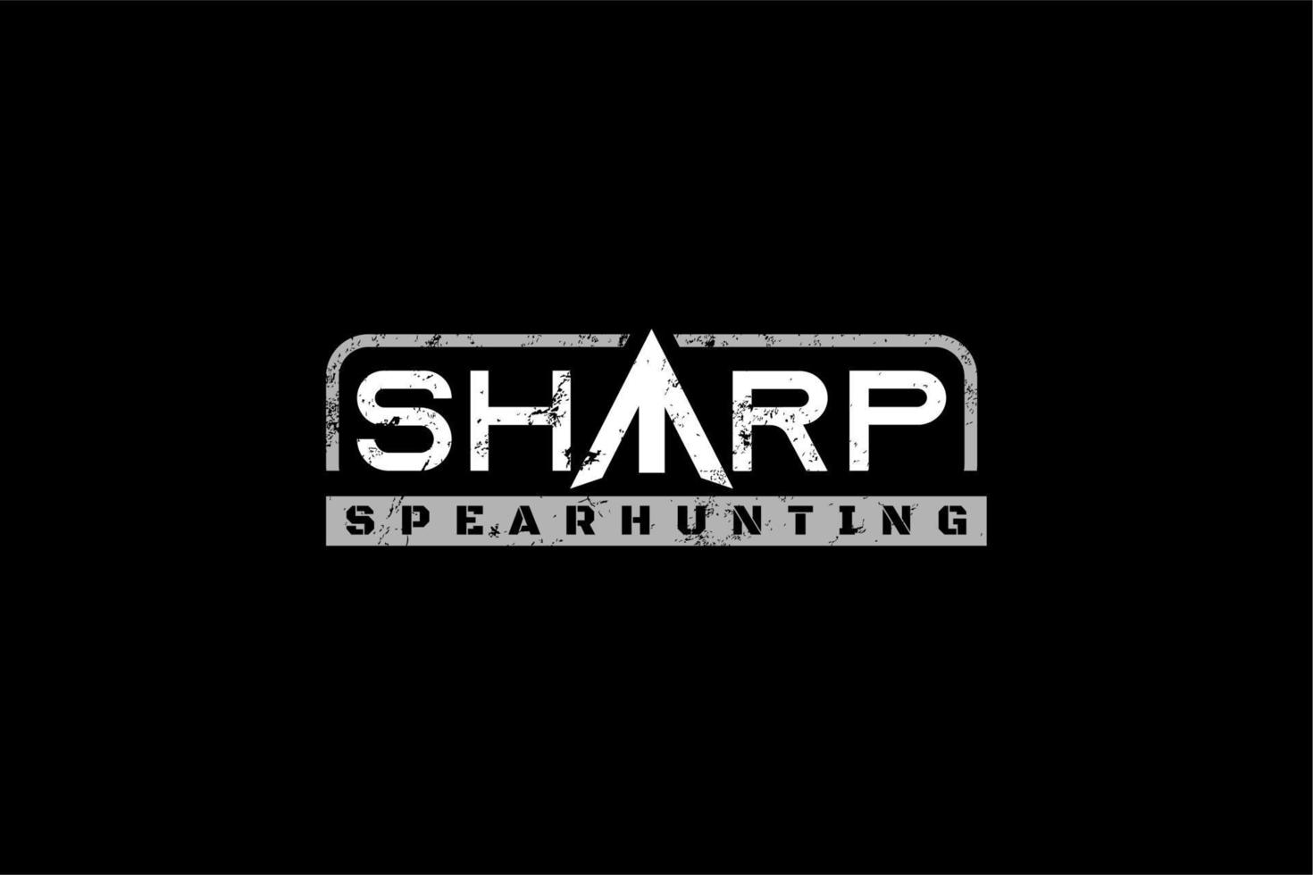 Sharp Typography with Arrowhead, Bow Arrow Spear Hunting Logo Design vector