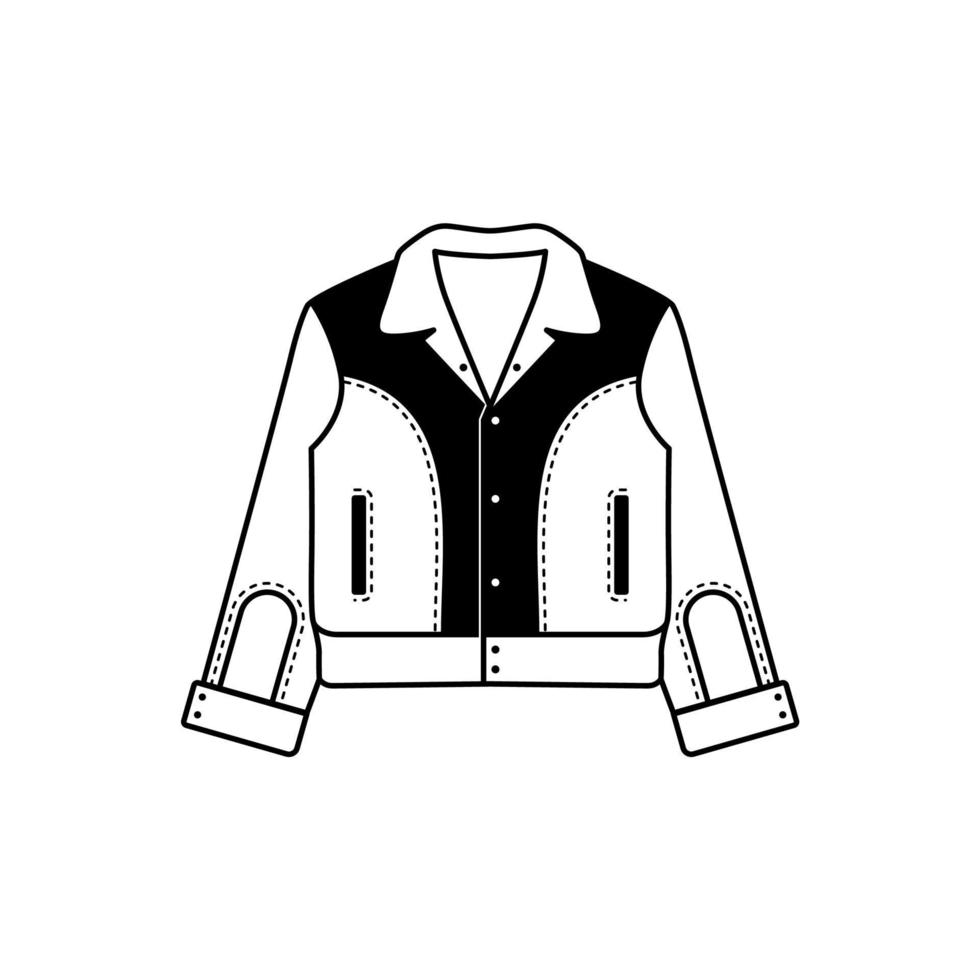 diseño de chaqueta rockabilly minimalista y simple vector