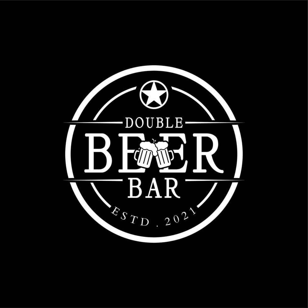 beer drink logo, stamp logo design vector