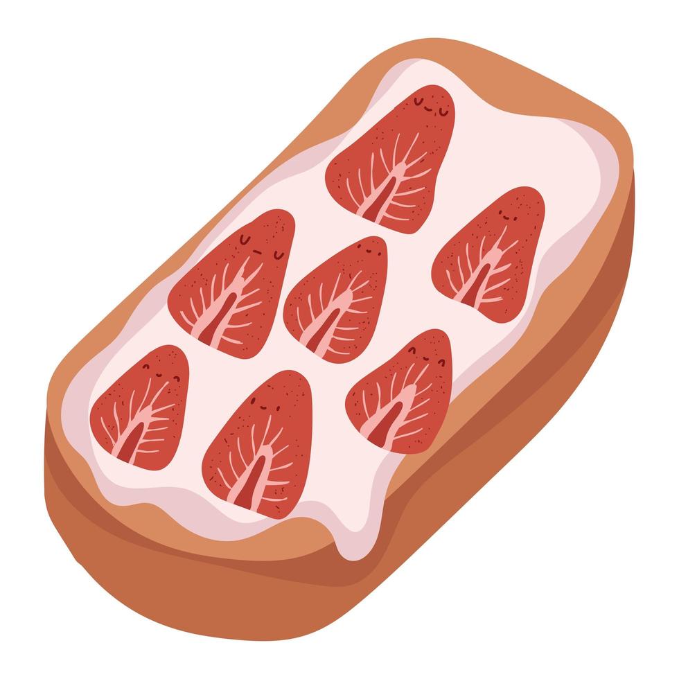 bread and fruits cute vector