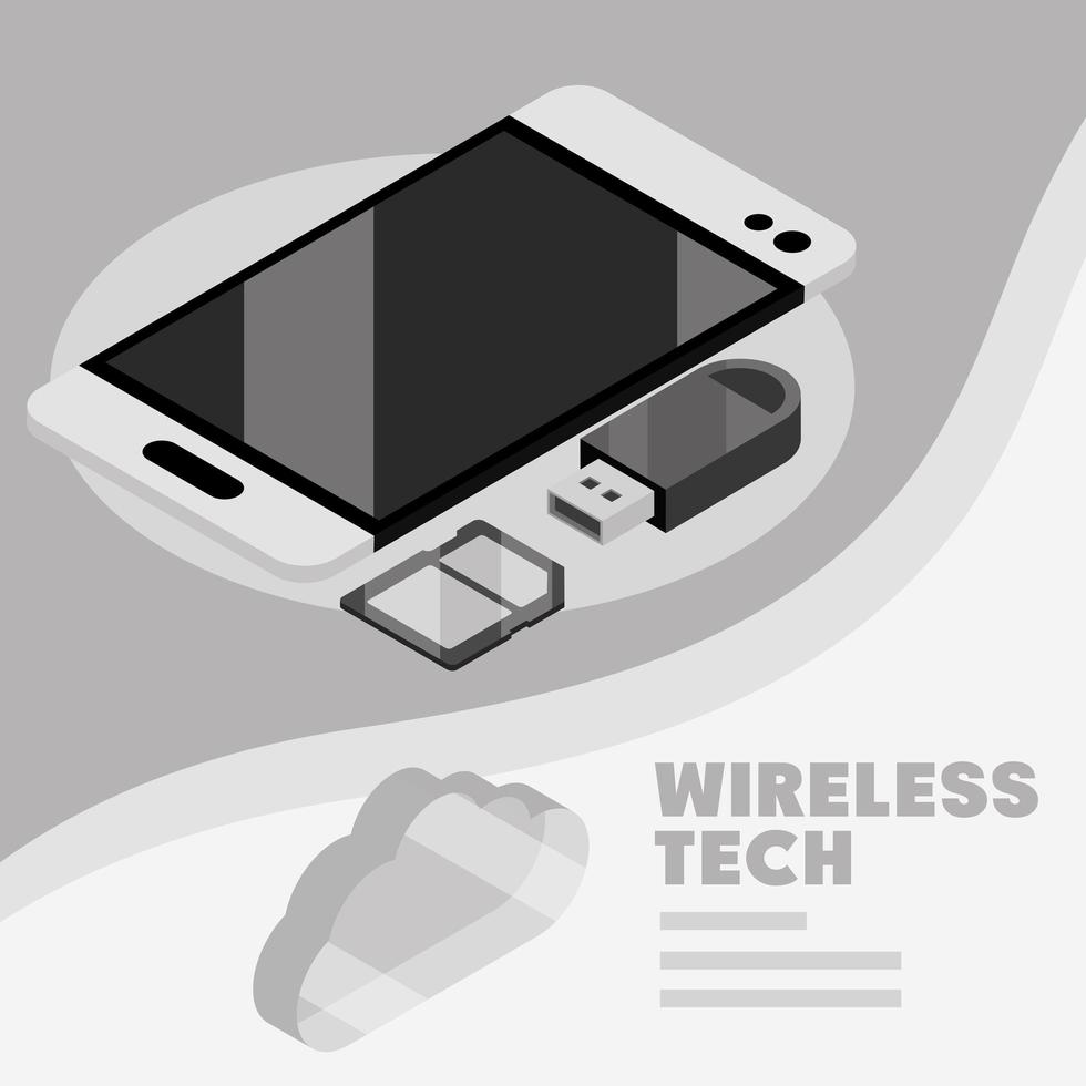 datos de tecnología inalámbrica vector