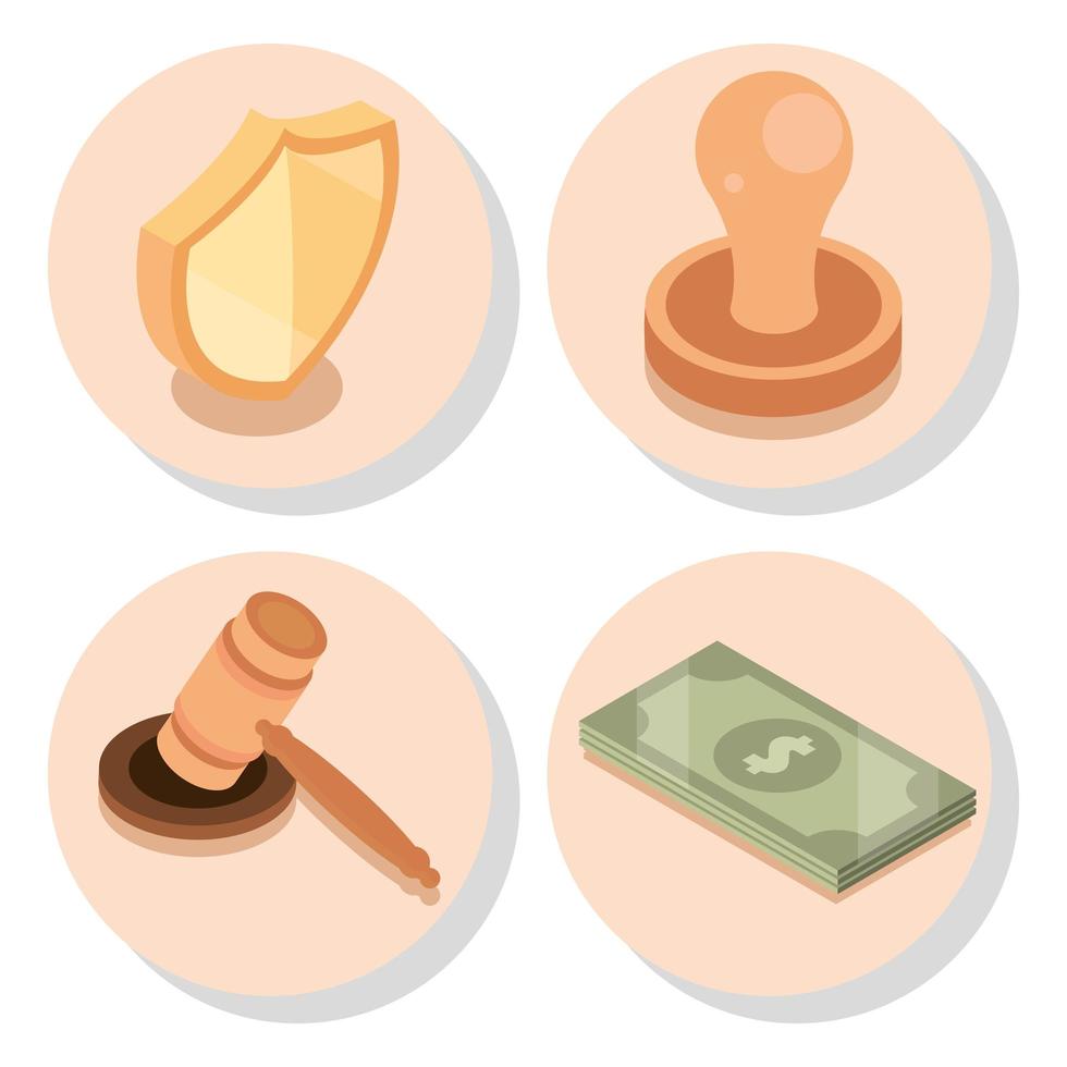 icons law and legal vector