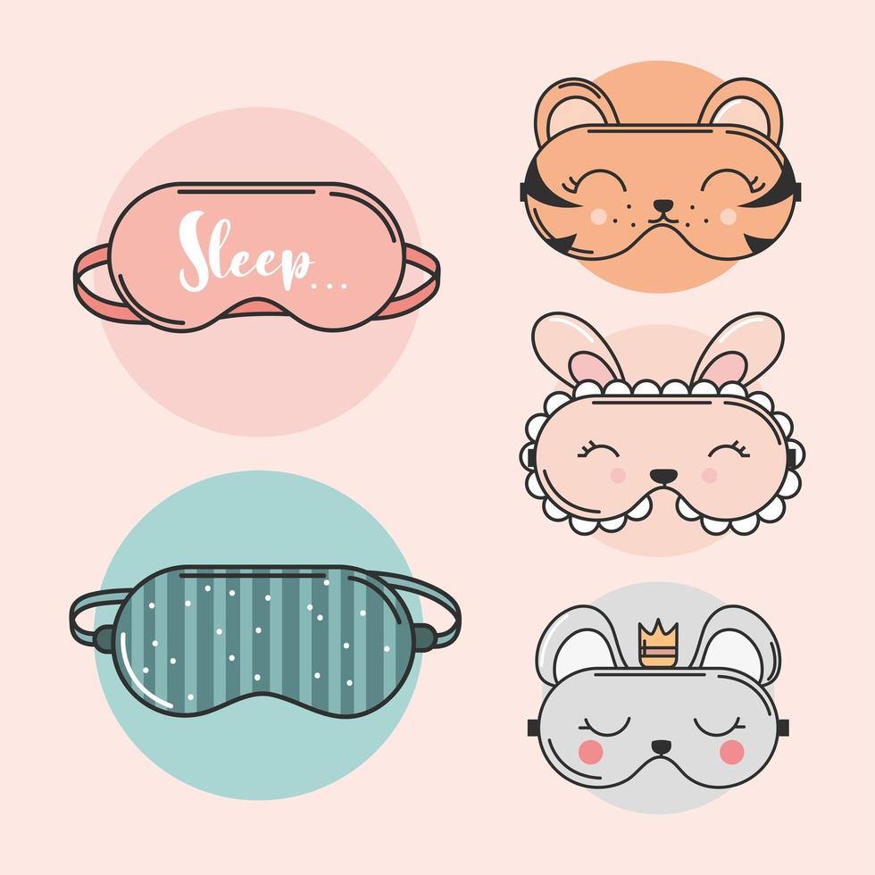 sleeping mask icons vector