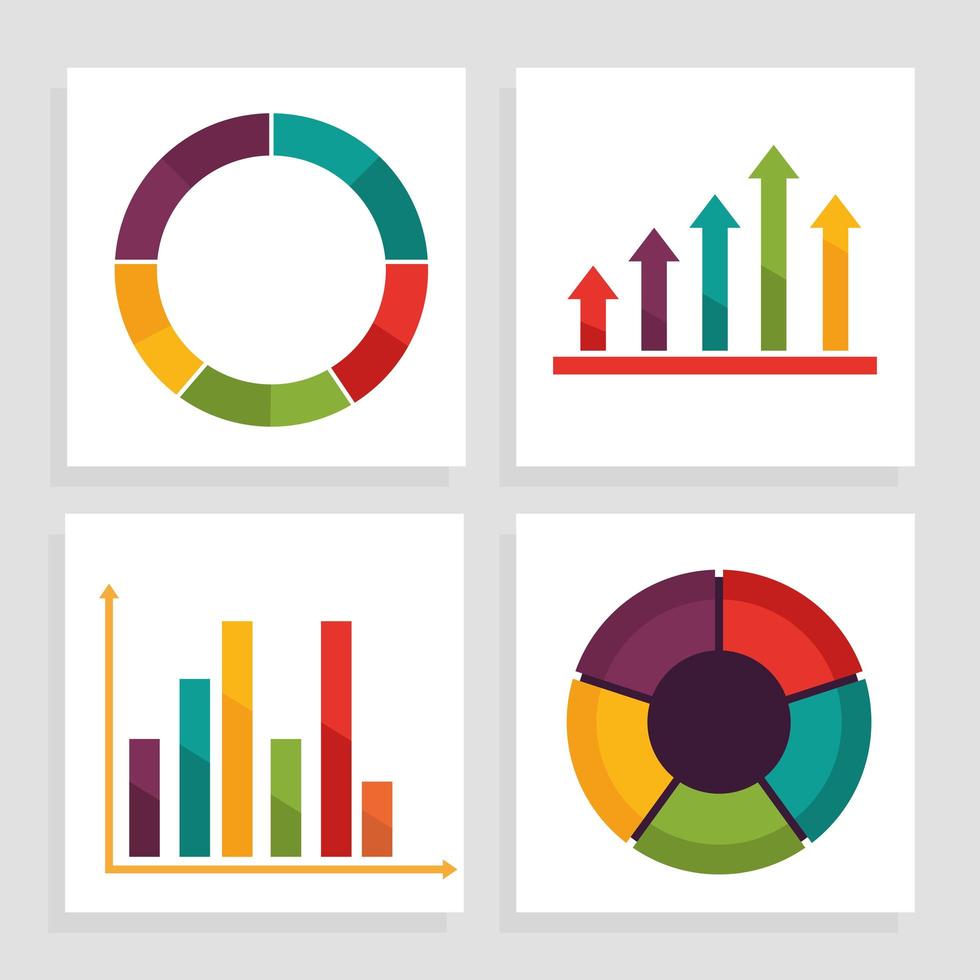 infographic charts icons vector