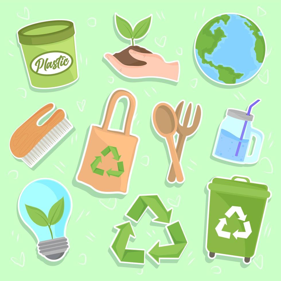 icon set ecology vector