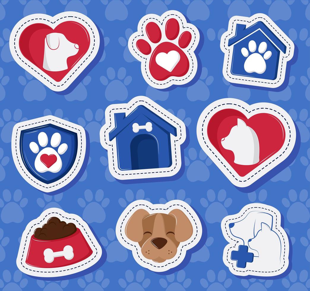 stickers pet friendly vector