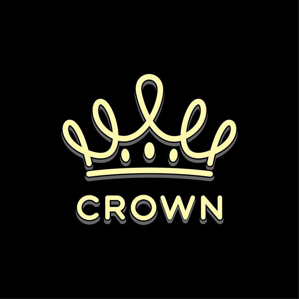 Crown King Queen Princess Minimalist Simple Luxury Elegant Logo Design Inspiration vector