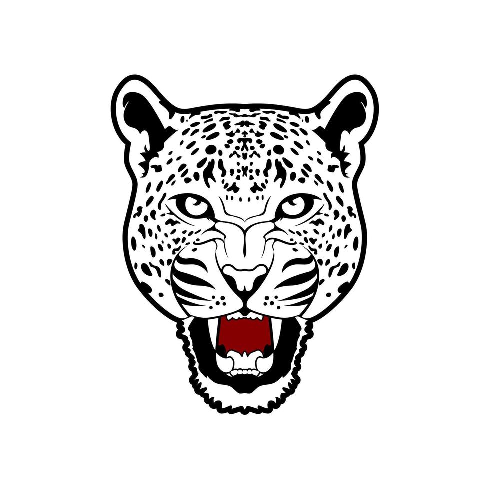 Roaring Cheetah Head Vector, Panther Head Leopard Tiger Jaguar Puma Design Inspiration vector