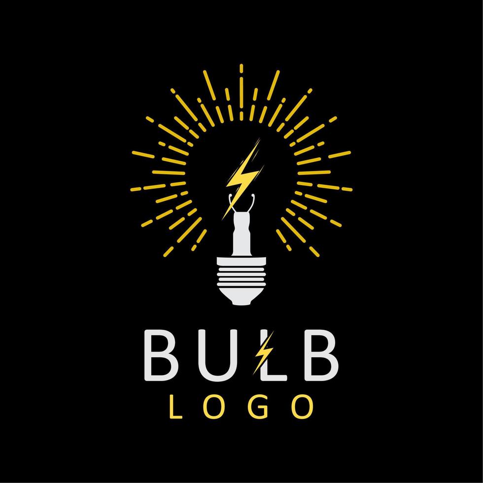 Luminous Light Bulb Logo With Electric Icon Innovation Idea Design Inspiration vector