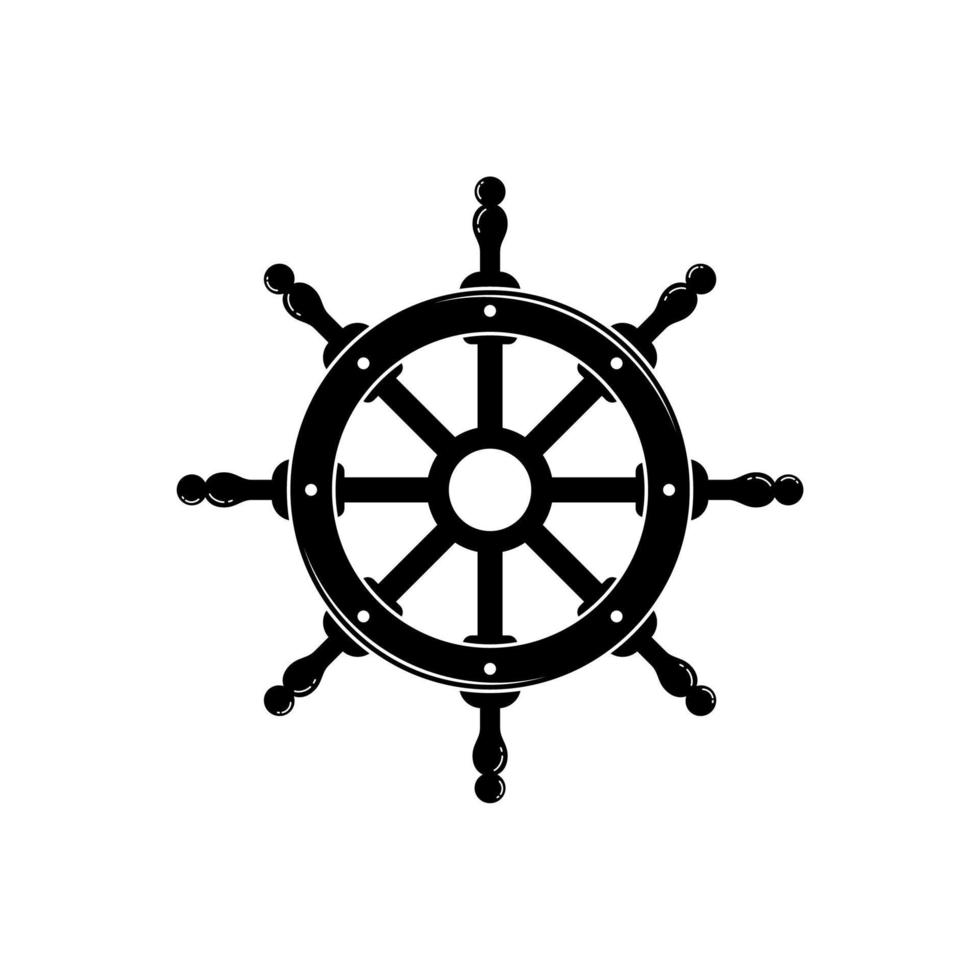 Steering Wheel Captain Boat Ship Yacht Compass Transport logo design inspiration vector