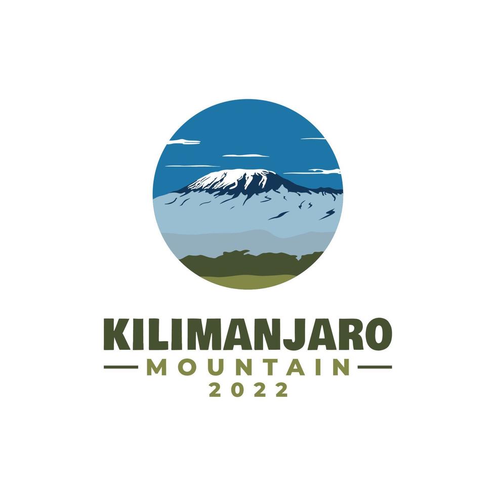 monte kilimanjaro ilustración logo diseño inspiración vector