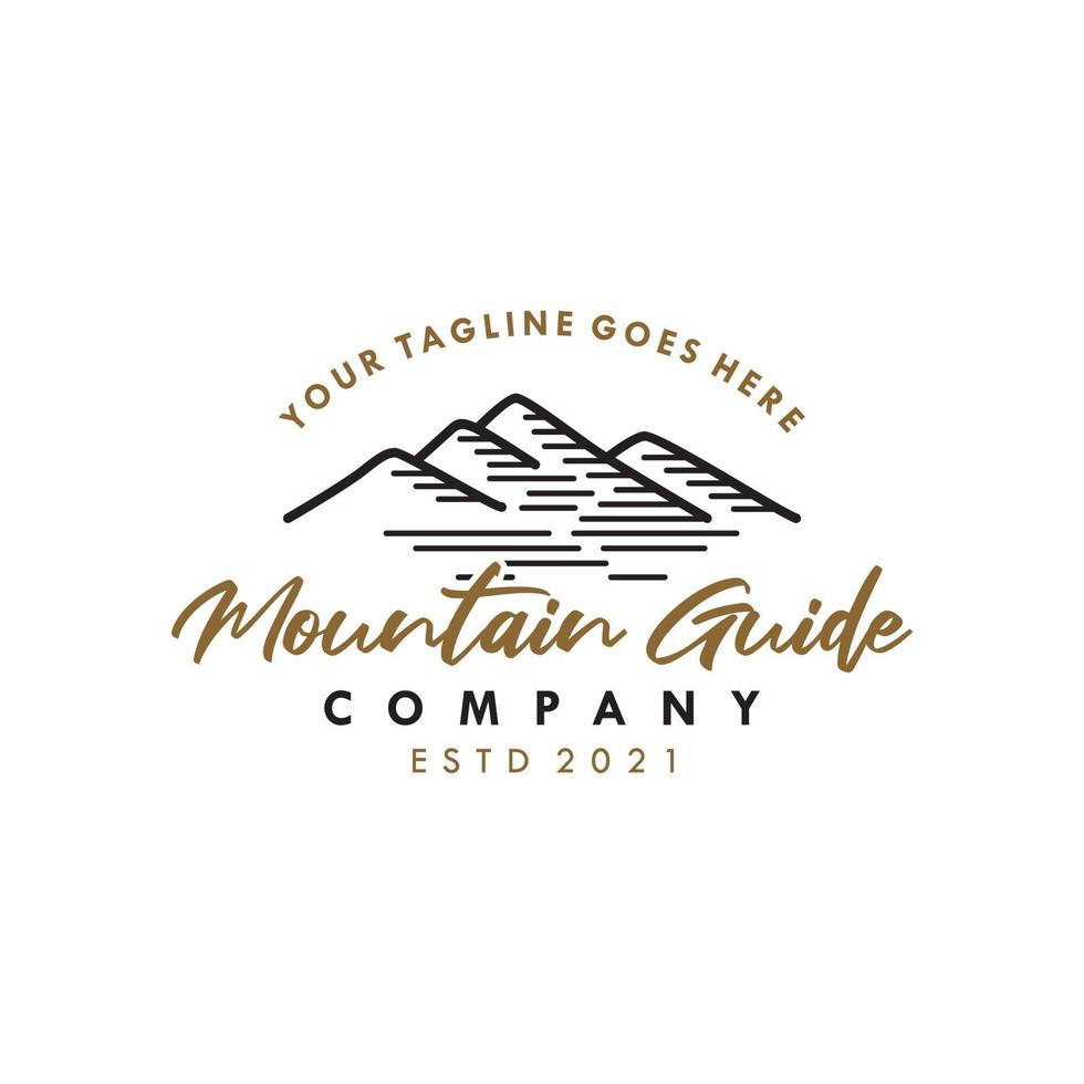 Mountains Stripes Logo Adventure Ourdoor Company Design Inspiration vector