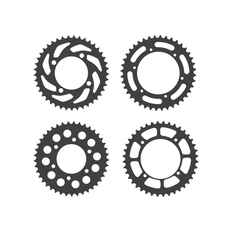 set of gear wheels sprocket vector