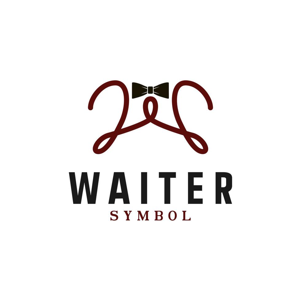 Letter W And Bow Tie For Waiter Symbol Logo Design Inspiration vector