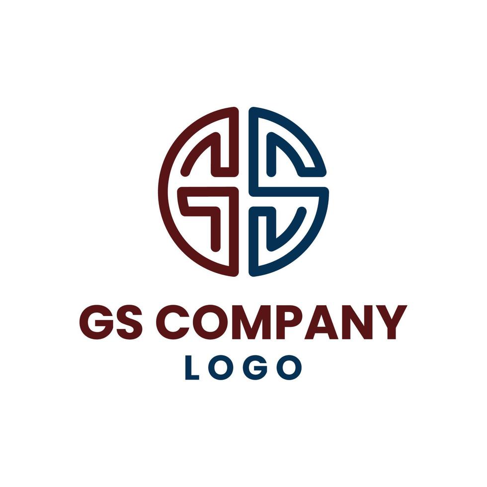 logo iniciales gs vector circular