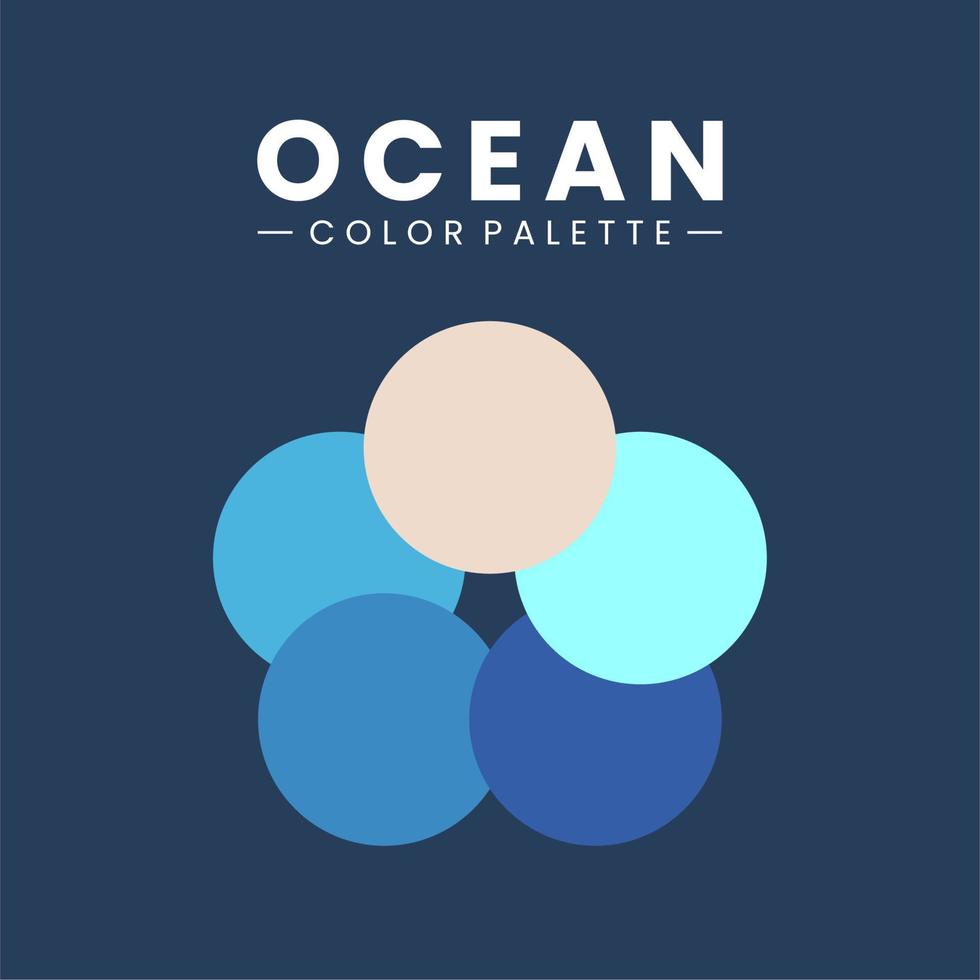 Various kinds of ocean blue palette vector