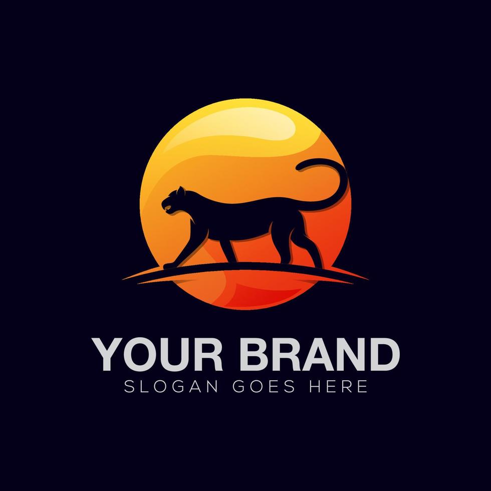 Modern jaguar or panther gradient logo design for your business brand vector