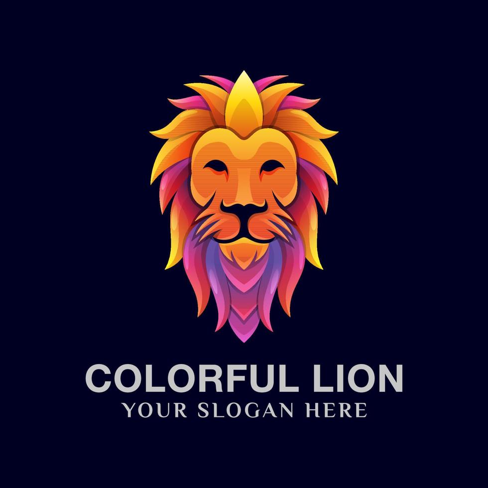colorful Lion logo design vector template for background