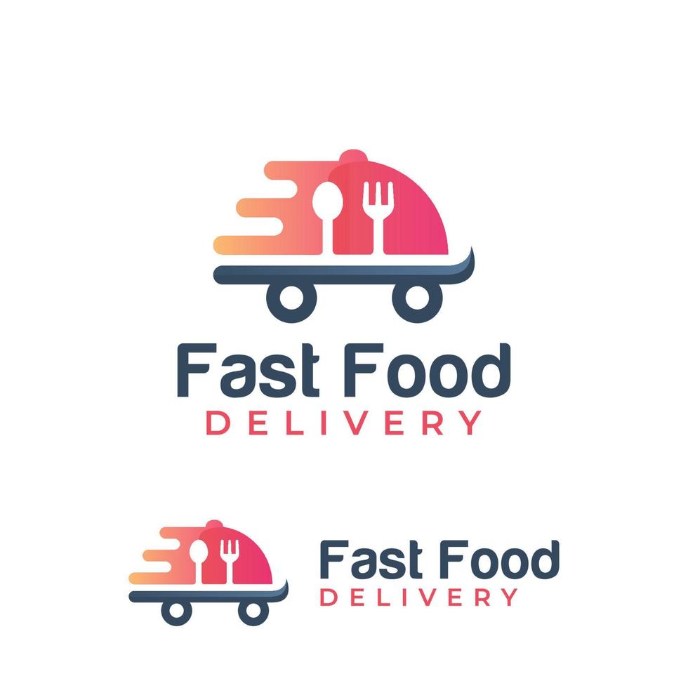 diseño moderno de logotipo de entrega de comida rápida vector