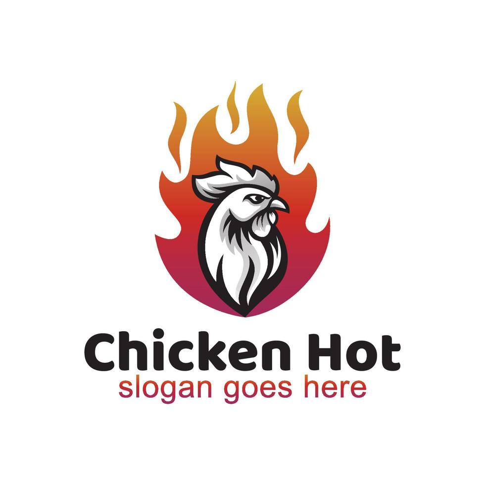 vintage retro logos of hot rooster fire or grilled chicken barbecue restaurant food logo design vector