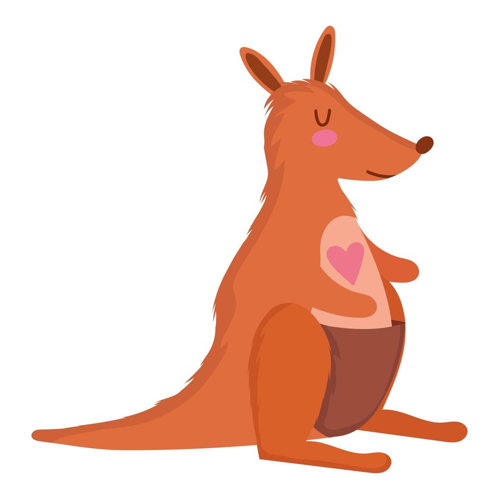 kangaroo with heart vector