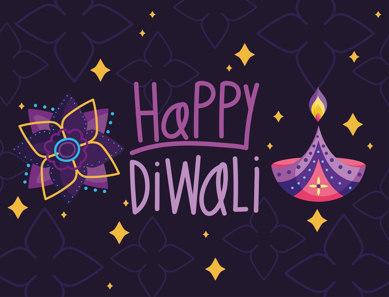 happy diwali lights vector