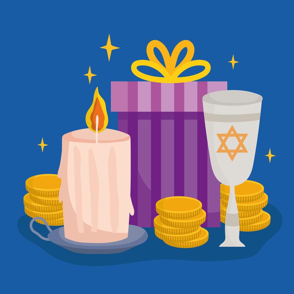 hanukkah judío tradicional vector