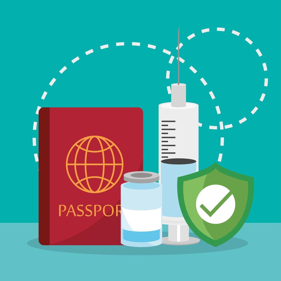 medical passport vaccination vector