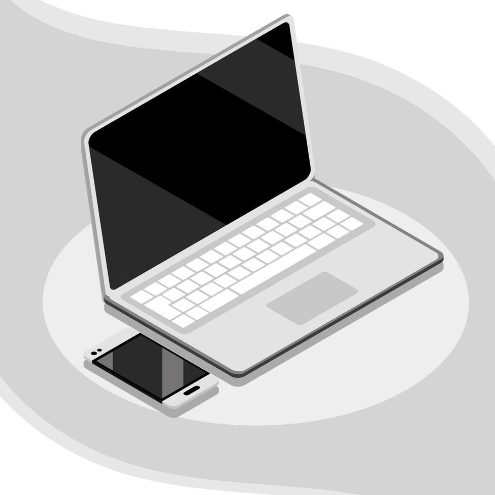 laptop and smartphone vector