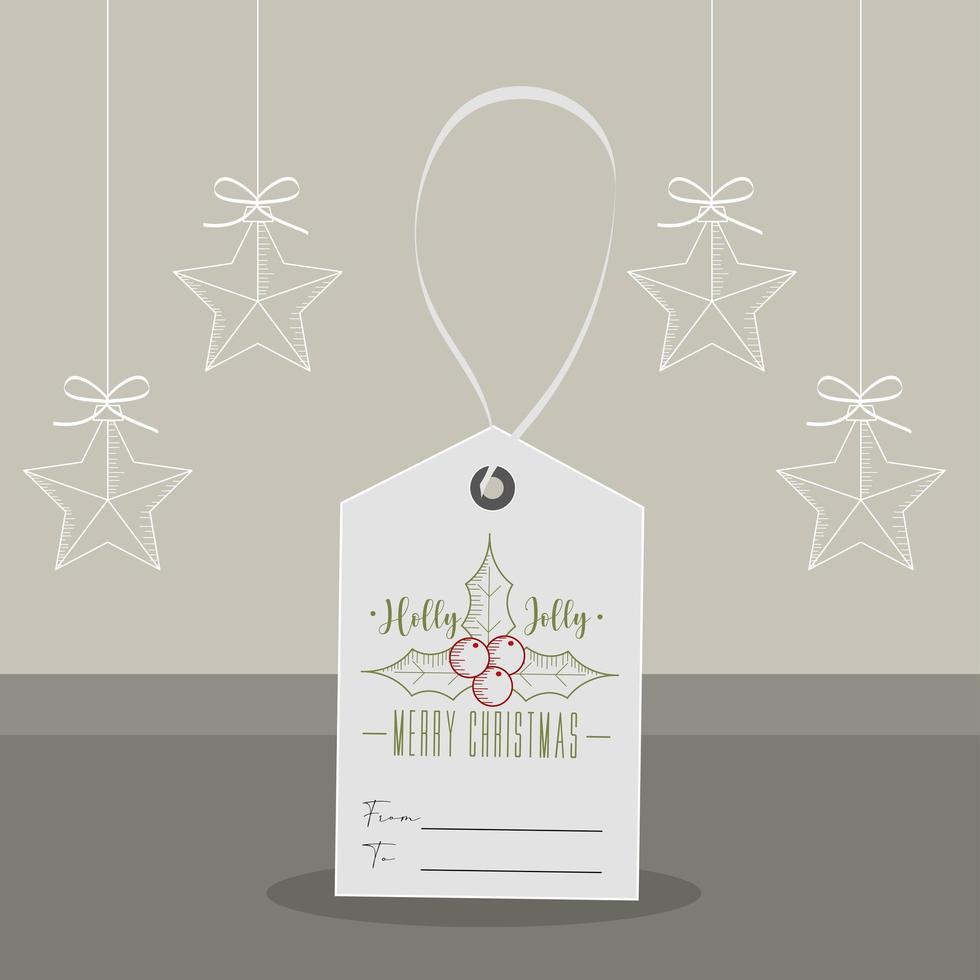 christmas gift tag layout vector