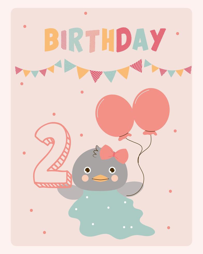 2nd happy birthday celebration vector