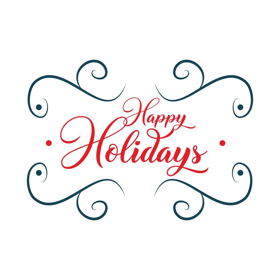 happy holidays phrase vector