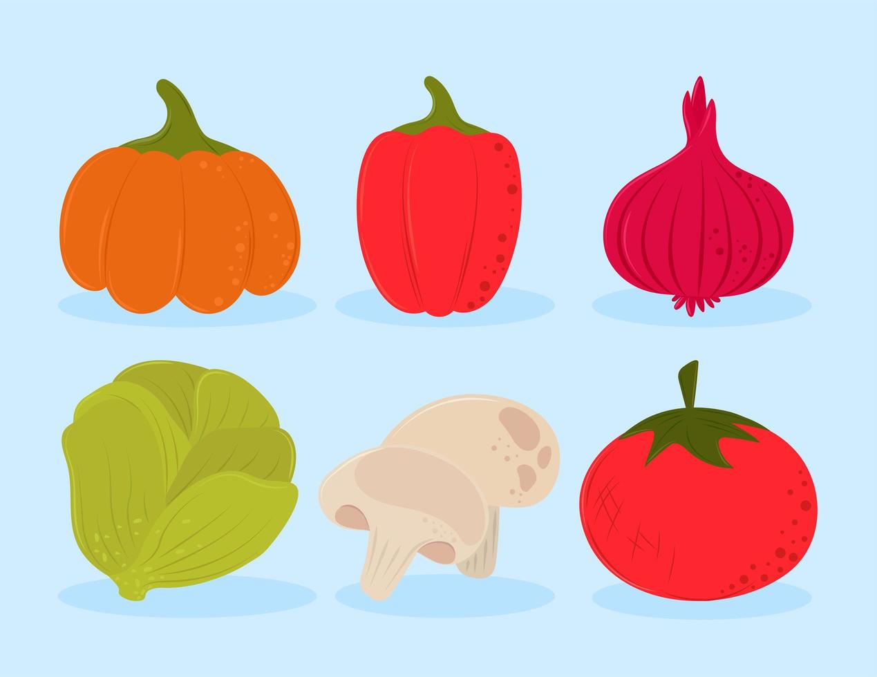 vegetables food icons vector