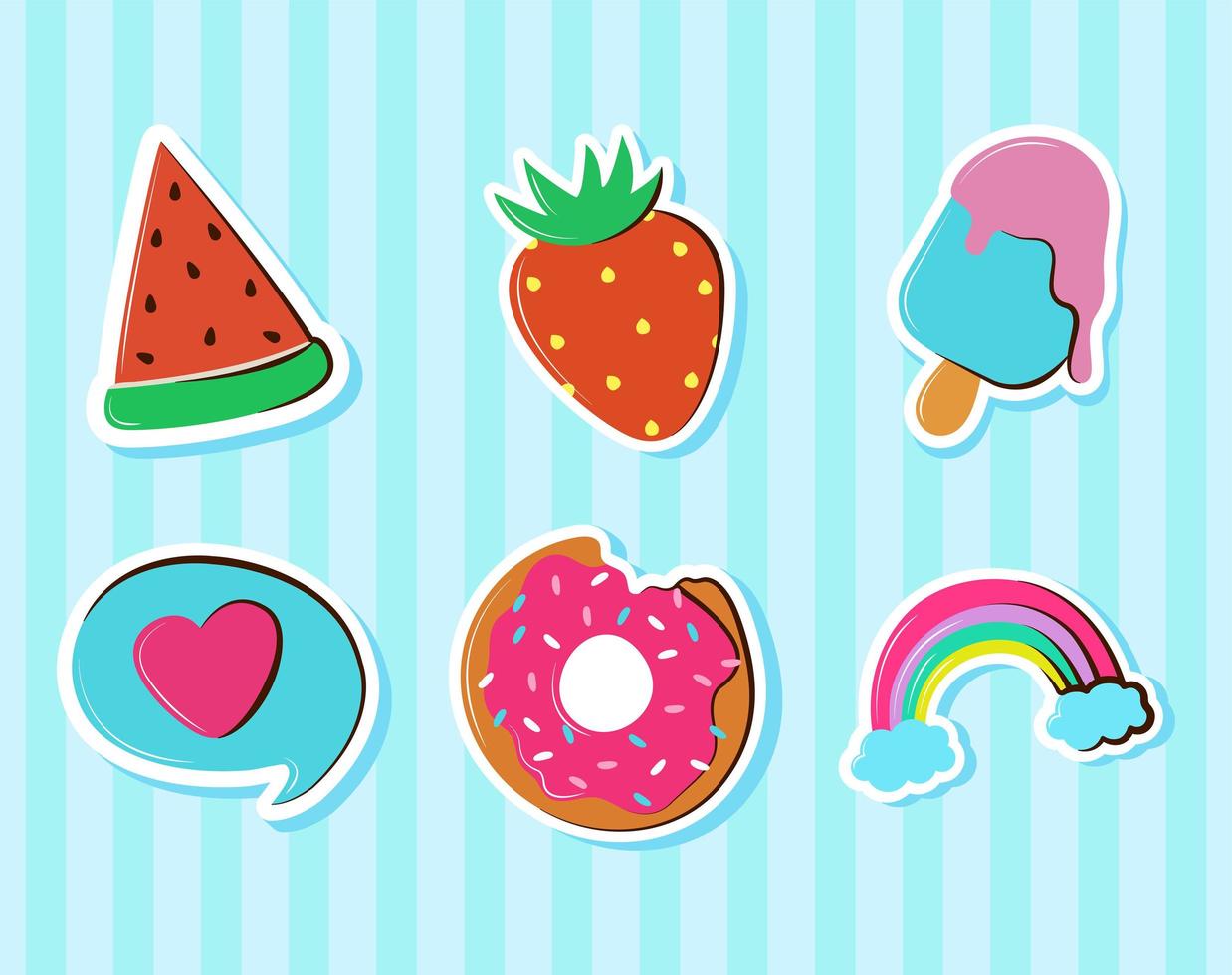 stickers icons set vector