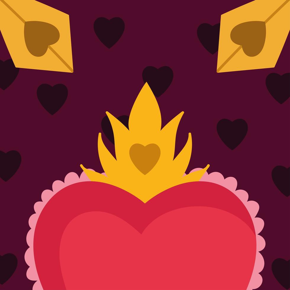 adorno de corona de corazón vector