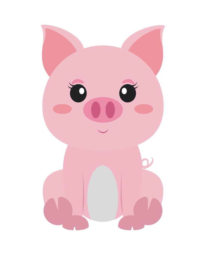 dibujos animados lindo cerdo vector