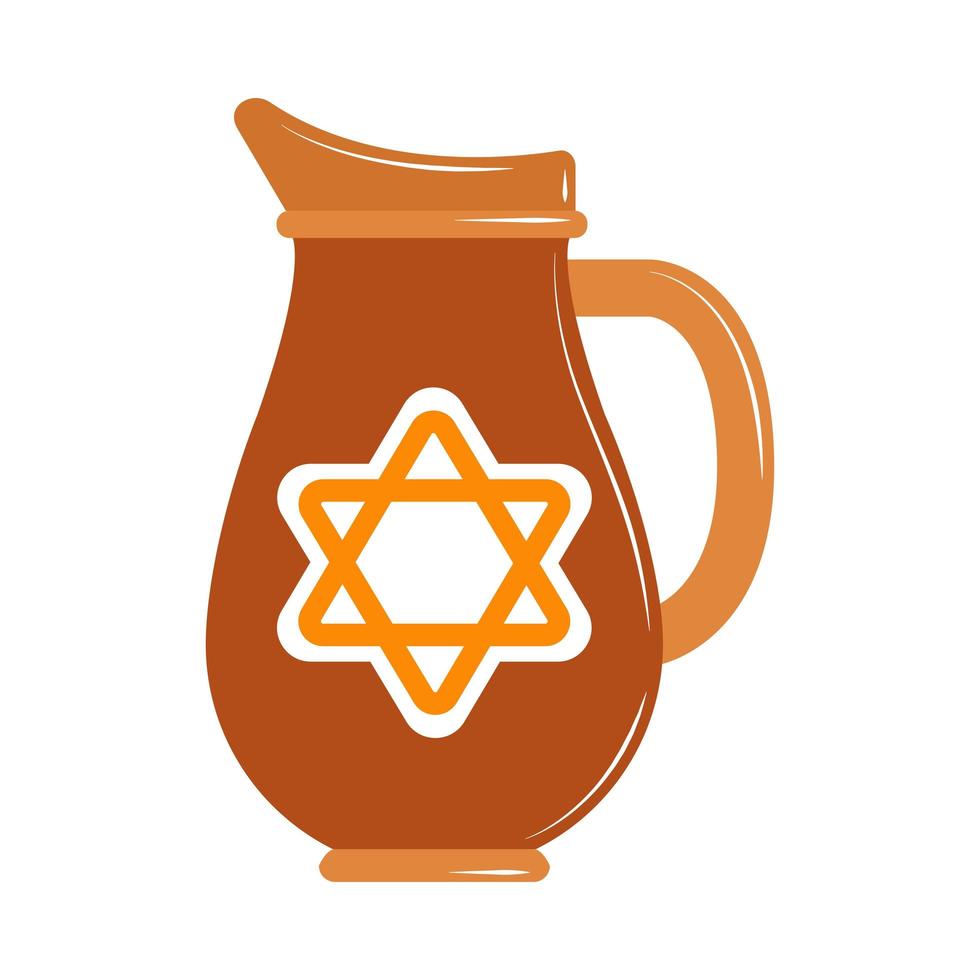 jewish jar with star vector