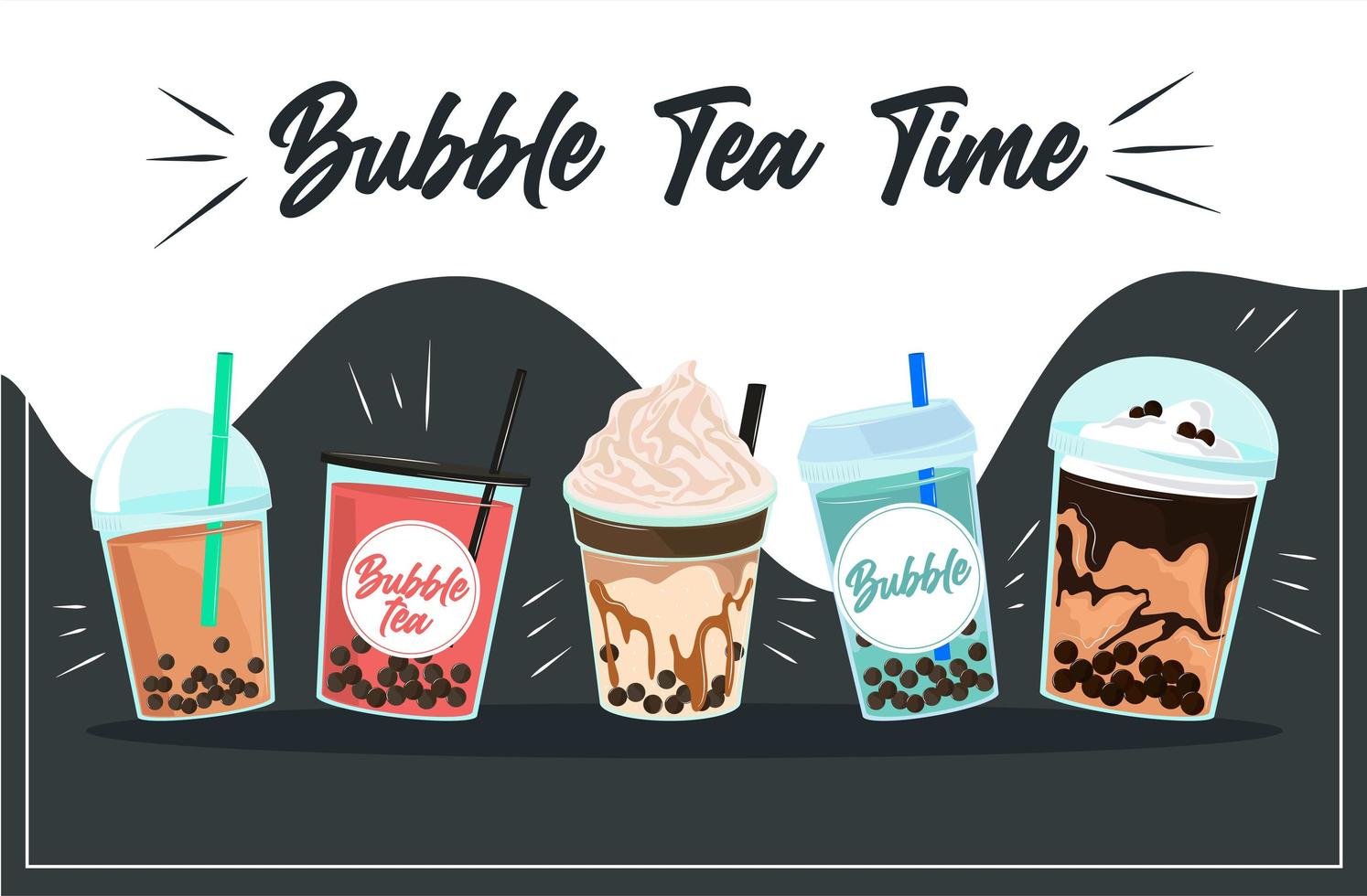 bubble tea time vector