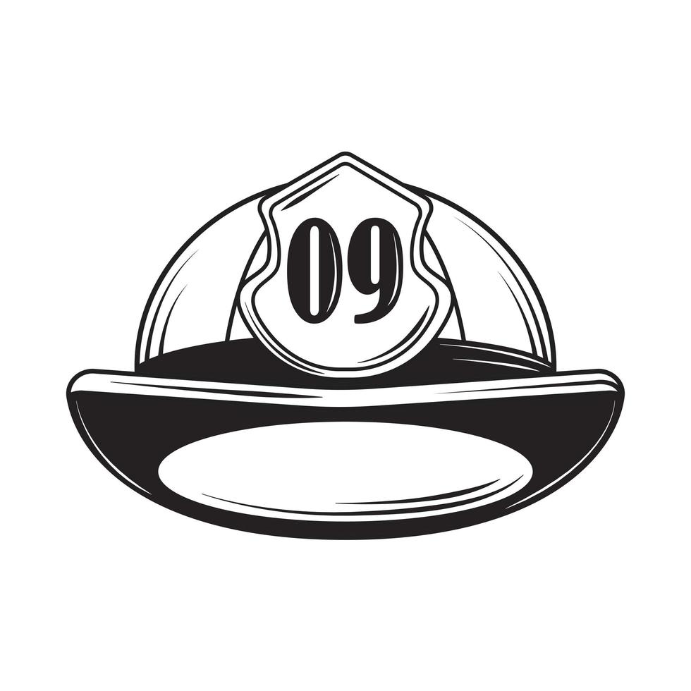 firefighter helmet equipment vector