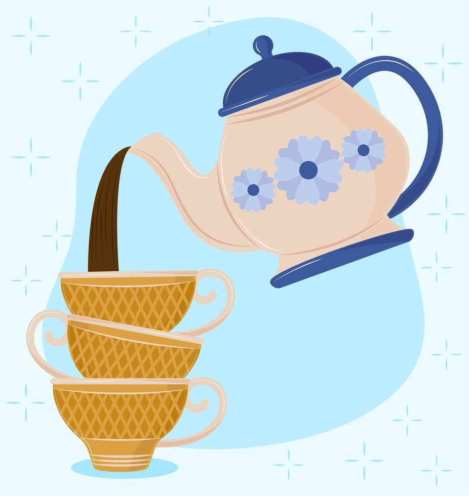 teapot pouring coffee vector