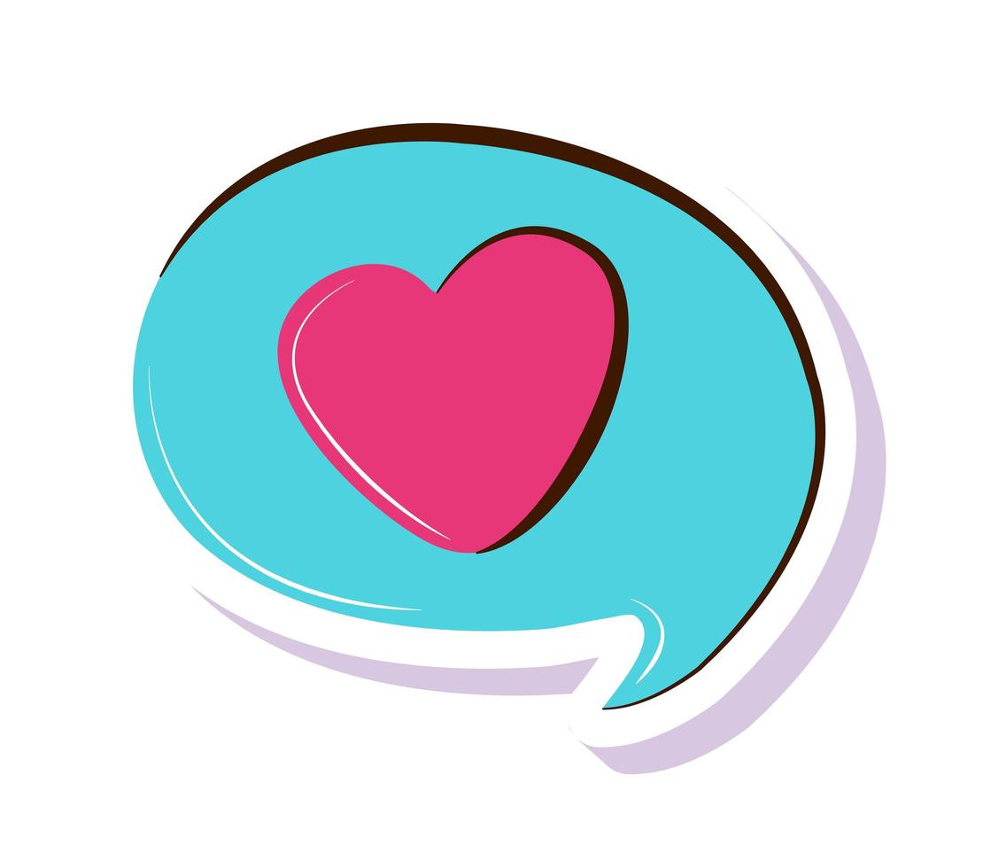 love speech bubble sticker vector
