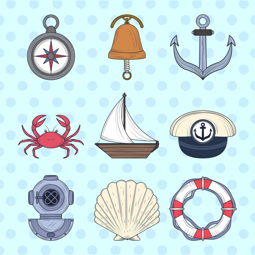 nautical and marine vector