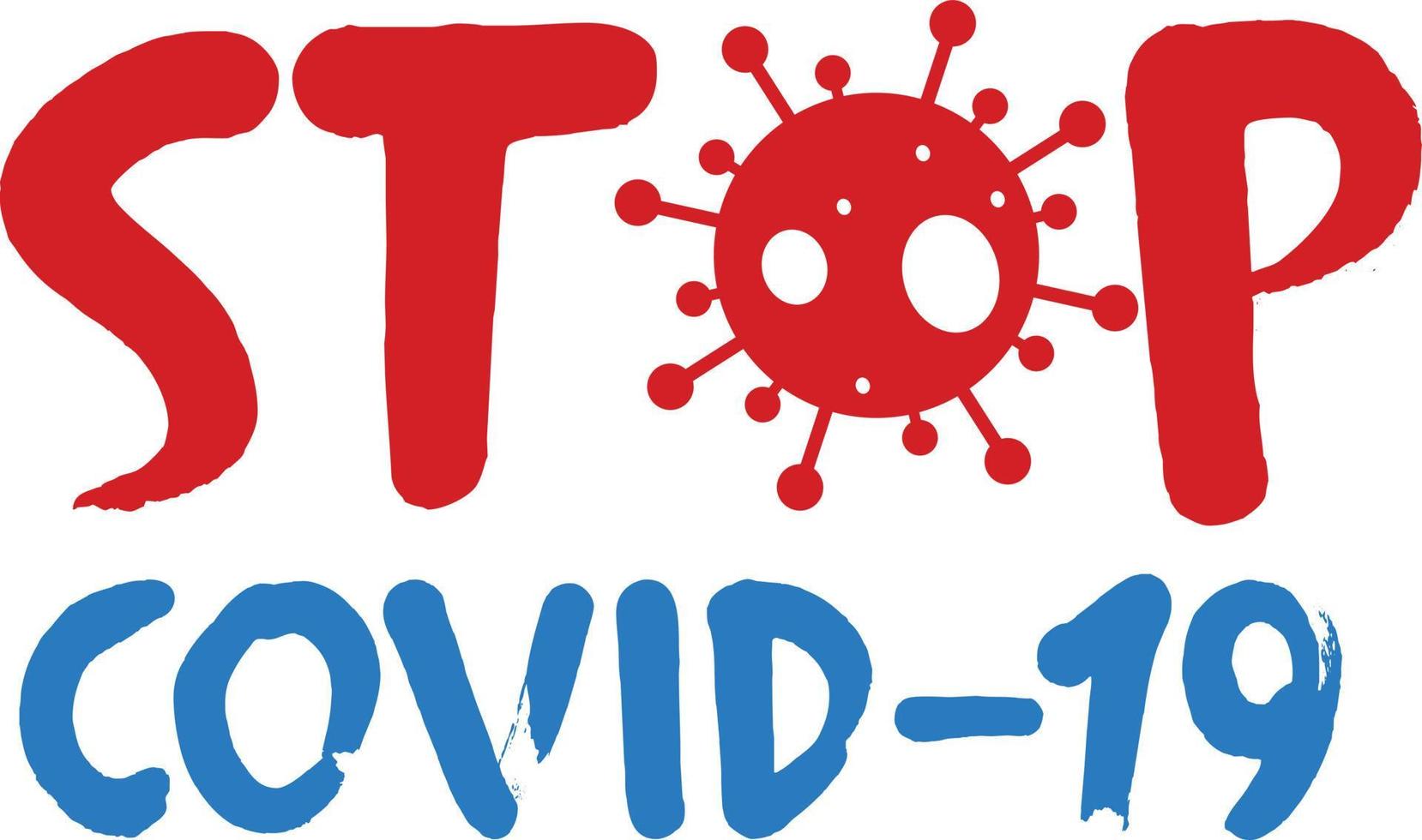 Stop Covid 19 text vector