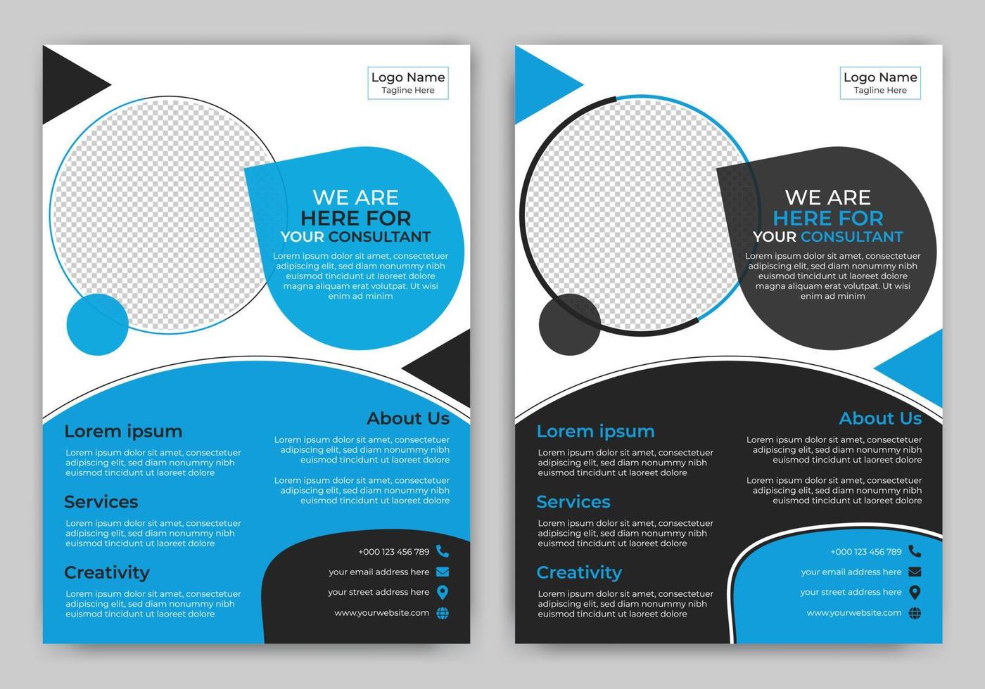 Business consultation flyer design template vector