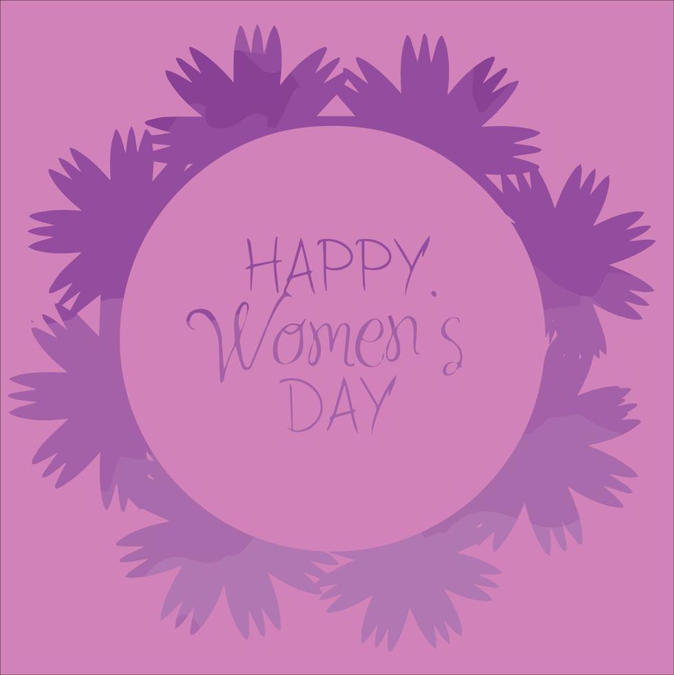 happy women day card frame watercolor vector colors